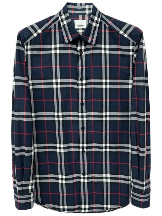 Men's Vintage Check Long Sleeve Shirt Navy - BURBERRY - BALAAN 2