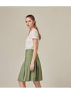 Twotone linen pleated midi skirt - RS9SEOUL - BALAAN 1