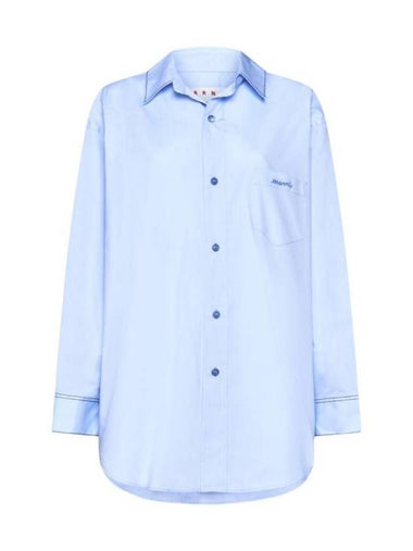 Embroidered Cotton Shirt Irish Blue - MARNI - BALAAN 1