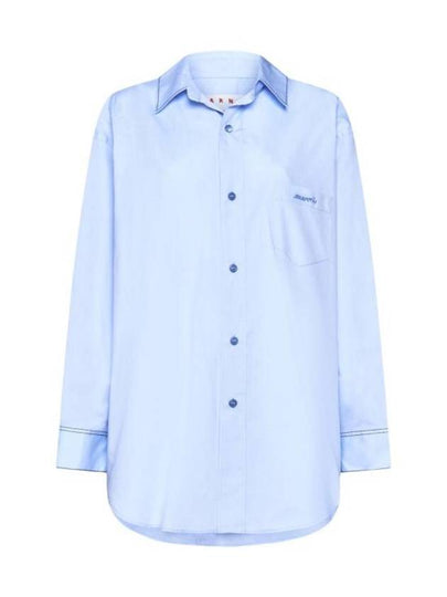 Embroidered Cotton Shirt Irish Blue - MARNI - BALAAN 2