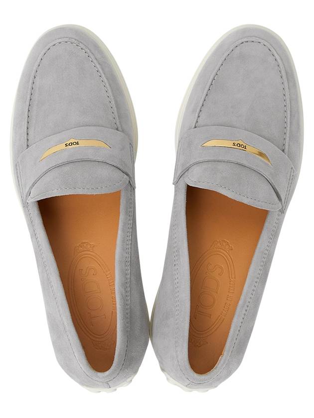 Women's Suede Loafers Grey - TOD'S - BALAAN 3