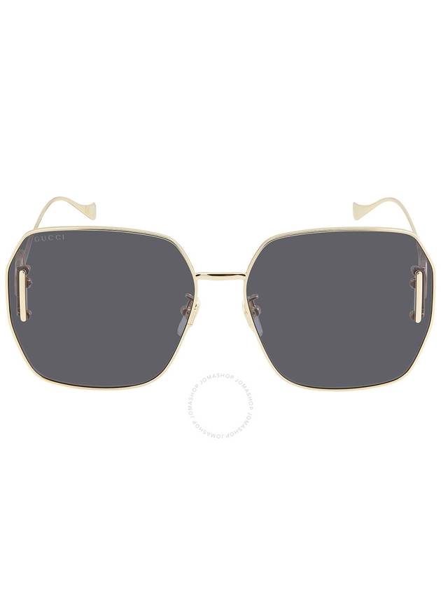 Eyewear Shiny Gold Frame Sunglasses Gray - GUCCI - BALAAN 2