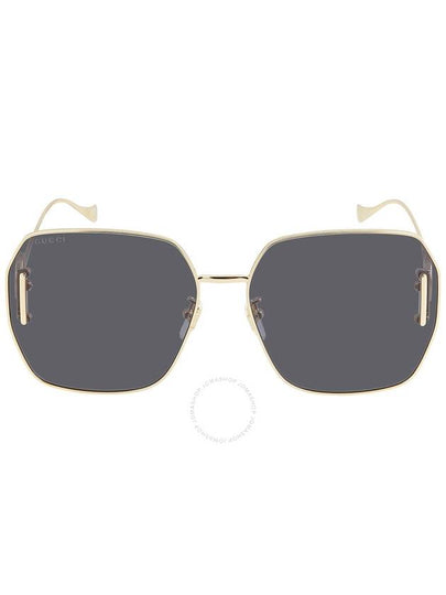 Eyewear Shiny Gold Frame Sunglasses Gray - GUCCI - BALAAN 2