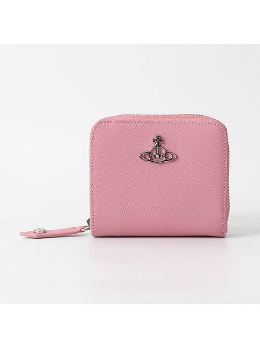 Saffiano Medium Zipper Half Wallet Lily - VIVIENNE WESTWOOD - BALAAN 1