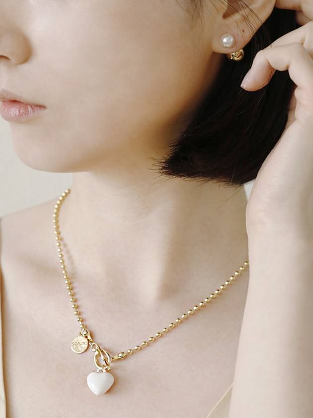 Ball Chain Toggle Heart Necklace Gold - SOSOO - BALAAN 1