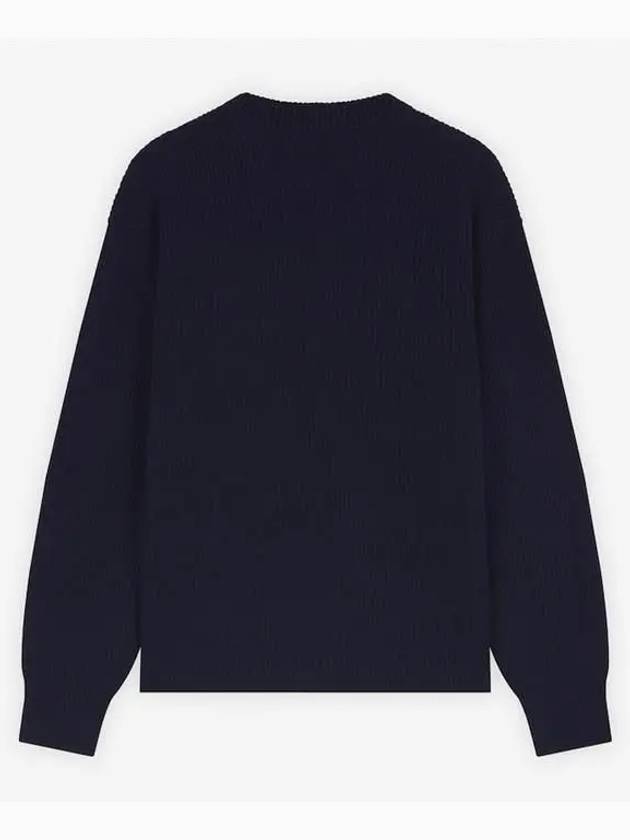 LM00818KT1093 Foxhead Ribbed Wool Sweater Navy - MAISON KITSUNE - BALAAN 5