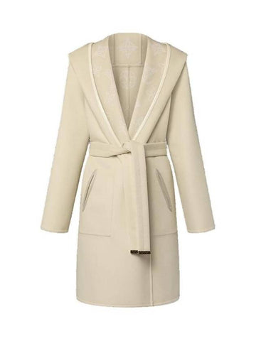 Reversible Signature Hooded Wrap Coat Natural - LOUIS VUITTON - BALAAN 1