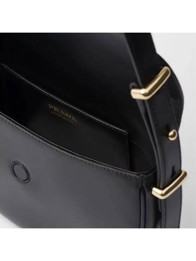 Arque Leather Shoulder Bag Black - PRADA - BALAAN 4