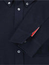 Men's 4 Bar Tech Twill Button Down Long Sleeve Shirt Navy - THOM BROWNE - BALAAN 6