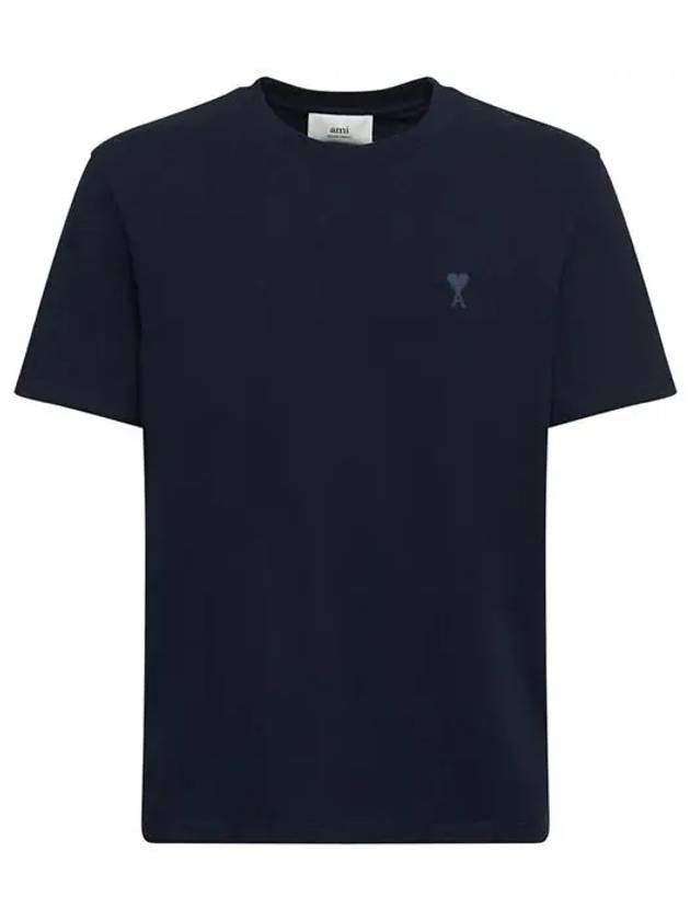 Paris ADC Tonal Logo Embro Navy Short Sleeve TShirt - AMI - BALAAN 1