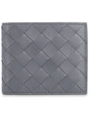 Men's Big Intrecciato Bifold Bifold Wallet Gray - BOTTEGA VENETA - BALAAN 1