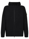 Wool Hooded Jacket Black - STONE ISLAND - BALAAN 2