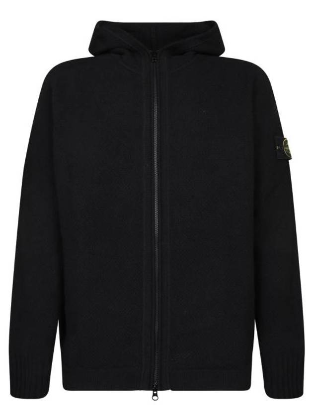 Wool Hooded Jacket Black - STONE ISLAND - BALAAN 2