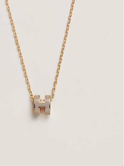 Mini Pop H Pendant Necklace Gold Marron Glace - HERMES - BALAAN 2