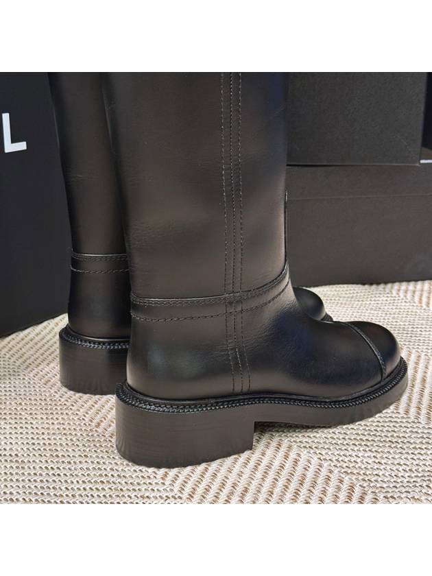 Logo Calfskin Long Boots Black - CHANEL - BALAAN 11