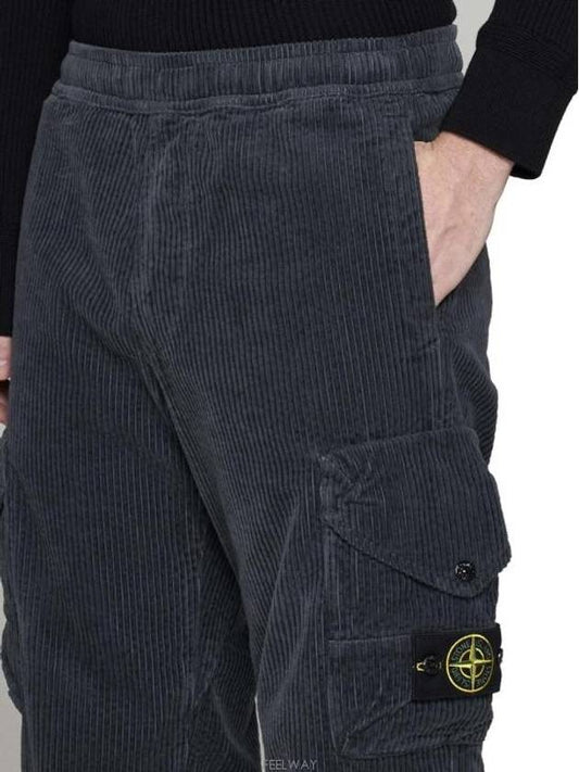 Corduroy Cotton Cargo Straight Pants Grey - STONE ISLAND - BALAAN 2