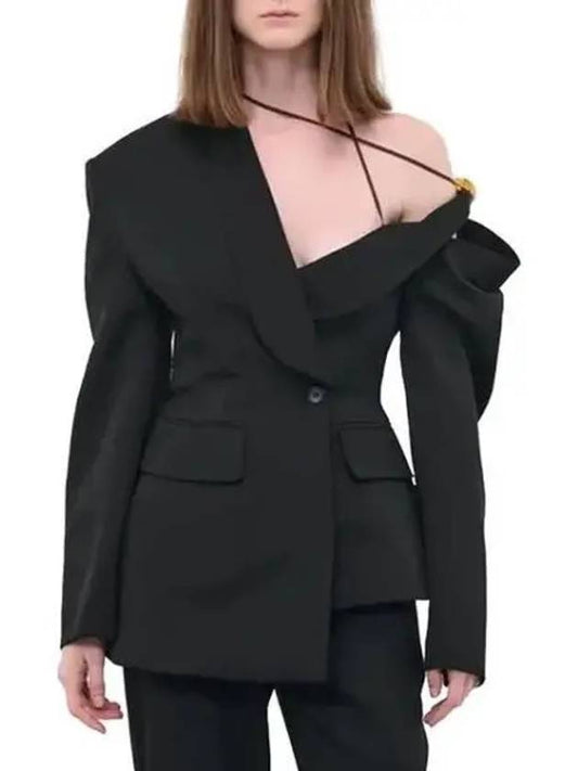 La Veste Asymmetrical Blazer Jacket Black - JACQUEMUS - BALAAN 2