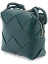 Cassette Intrecciato Mini Shoulder Bag Emerald Green - BOTTEGA VENETA - BALAAN 3