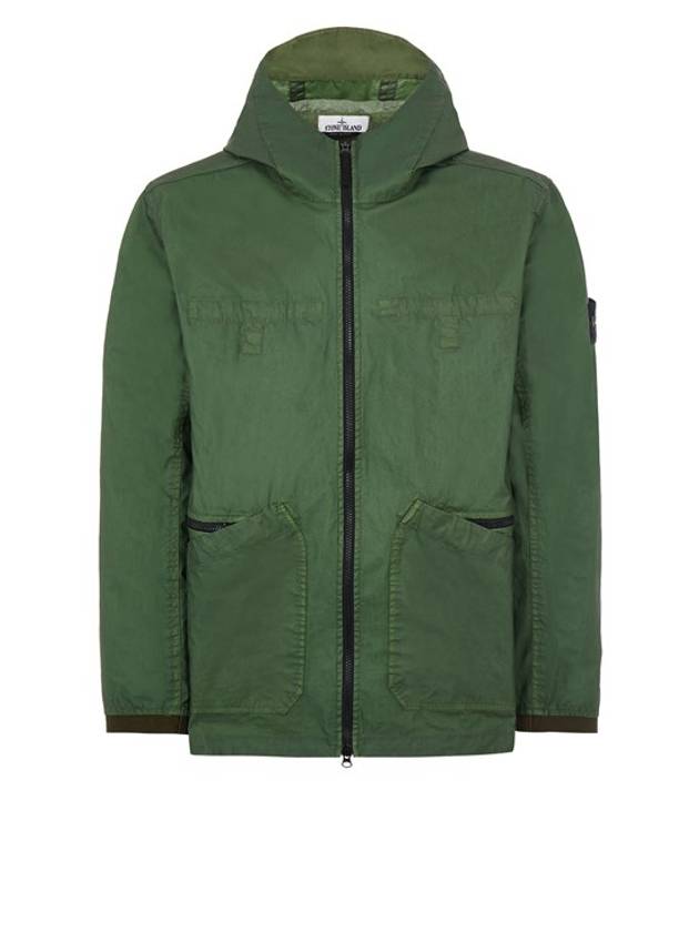 Men's Aggressive Gomato Zip Up Hoodie Olive - STONE ISLAND - BALAAN 1