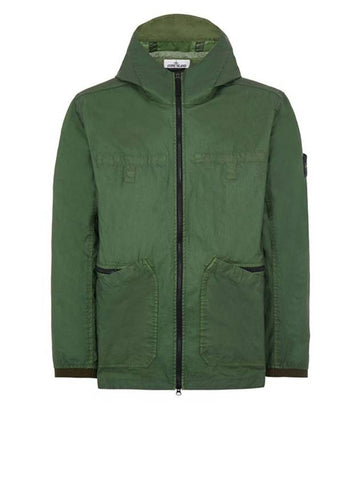 Men's Aggressive Gomato Zip Up Hoodie Olive - STONE ISLAND - BALAAN 1