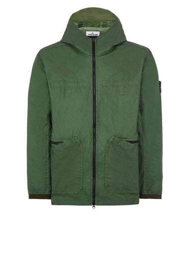 Men's Aggressive Gomato Zip Up Hoodie Olive - STONE ISLAND - BALAAN 1