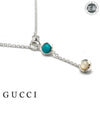 GG Marmont Double Pendant Necklace YBB527399001 Silver Blue - GUCCI - BALAAN 5