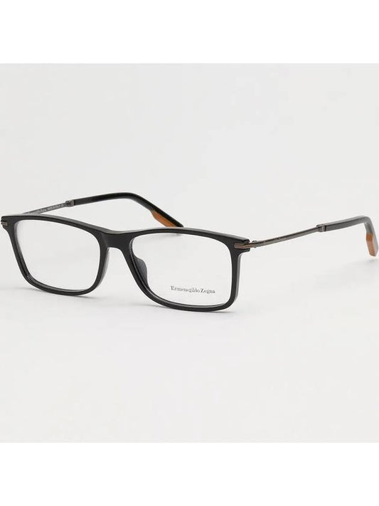 Zegna Glasses Frame EZ5185 001 Men's Square Horned Frame - ERMENEGILDO ZEGNA - BALAAN 1