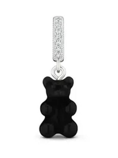 Nostalgia Bear Pave Connector Pendant Black Silver - CRYSTAL HAZE - BALAAN 1