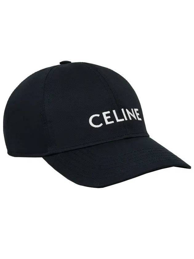 Embroidered Logo Cotton Ball Cap Black - CELINE - BALAAN 1