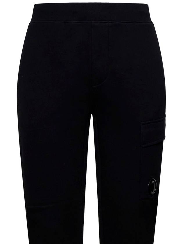 Diagonal Raised Fleece Track Pants Black - CP COMPANY - BALAAN 5