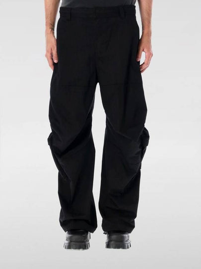 P Arne A Technical Cotton Twill Cargo Wide Pants Black - DIESEL - BALAAN 2