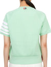 Women's Waffle 4 Bar Raglan Short Sleeve T-Shirt Light Green - THOM BROWNE - BALAAN 7