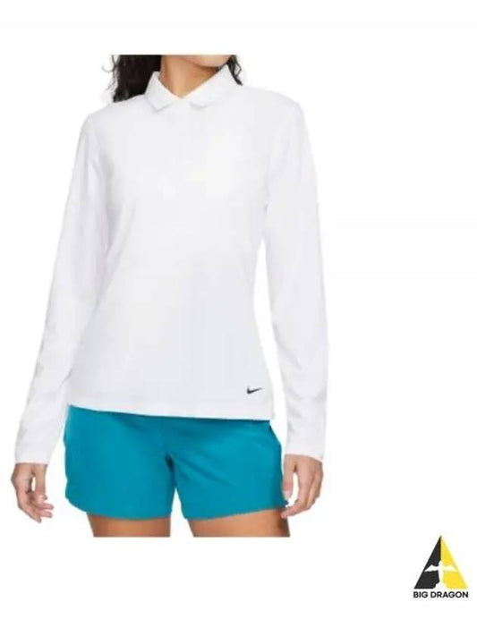 Women's Golf Dri Fit Victory Long Sleeve Polo Shirt White - NIKE - BALAAN 2