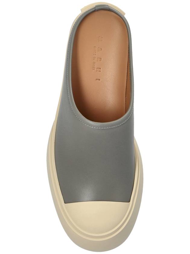 Marni Leather Platform Slides, Women's, Grey - MARNI - BALAAN 6