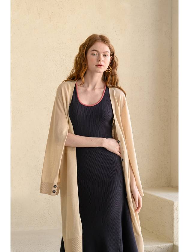 Kaijienne Interseasonal Split Sleeve Long Cardigan_Light Beige - CAHIERS - BALAAN 7