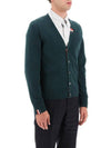 Men's Jersey Stitch V-Neck Cardigan Green - THOM BROWNE - BALAAN 3