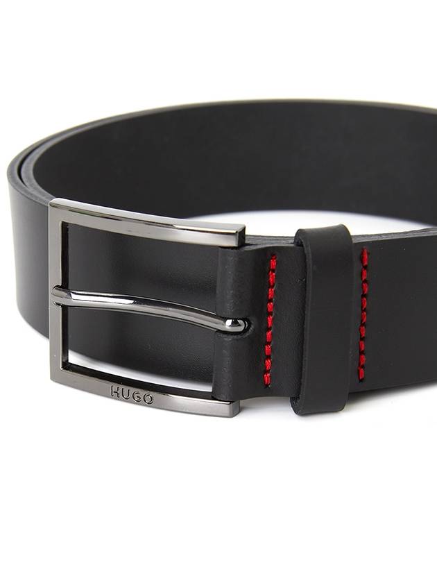 Metal Buckle Leather Belt Black - HUGO BOSS - BALAAN 6