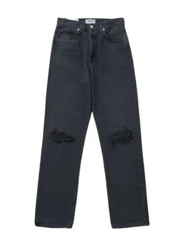 A Goldie pinch waist straight denim pants black jeans - AGOLDE - BALAAN 1