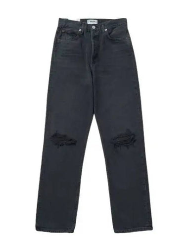 A Goldie pinch waist straight denim pants black - AGOLDE - BALAAN 1