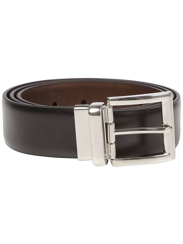 Reversible Leather Belt Black - PRADA - BALAAN 1