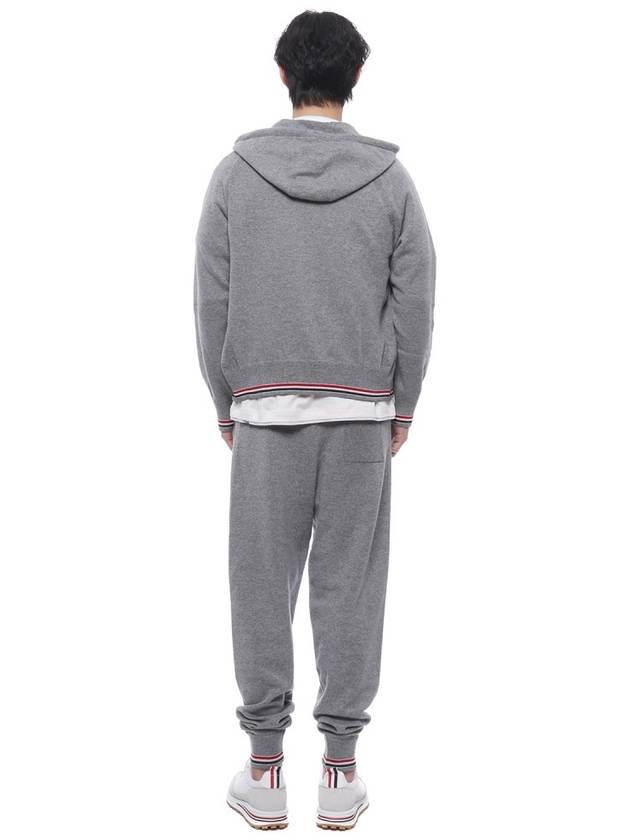 Cashmere Knit Zip Up Hoodie Grey - THOM BROWNE - BALAAN 6