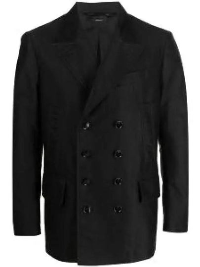 Men's Breasted Double Coat Black - TOM FORD - BALAAN 2