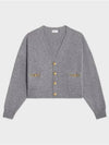 Heritage Cashmere Curve Cardigan Gray 2A87T317V 09GG - CELINE - BALAAN 2