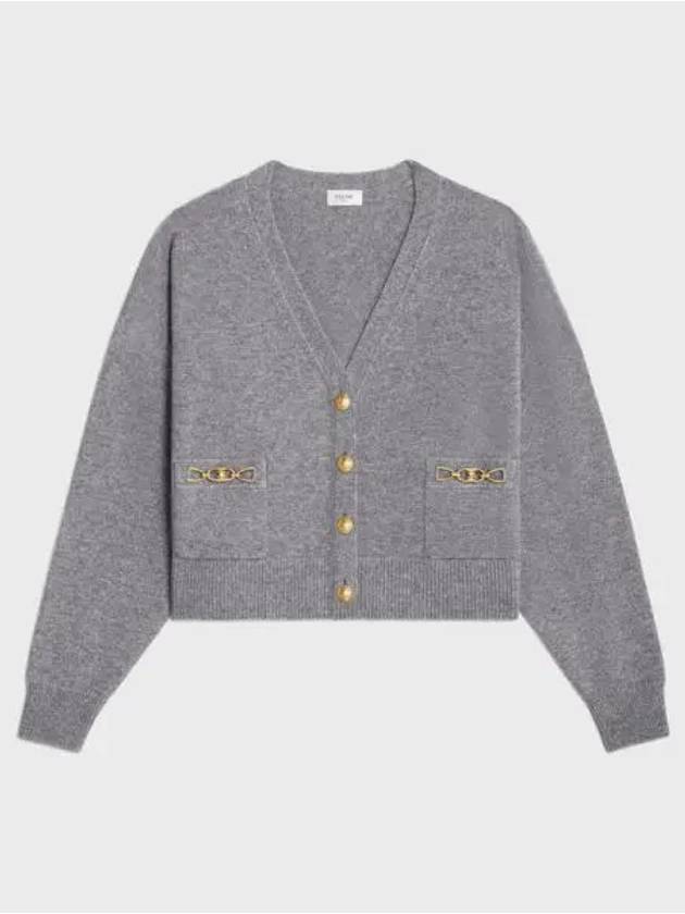 Heritage Cashmere Curve Cardigan Gray 2A87T317V 09GG - CELINE - BALAAN 2