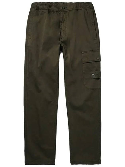 336F6 Ghost Stretch Cotton Wool Satin Cargo Straight Pants Green - STONE ISLAND - BALAAN 2