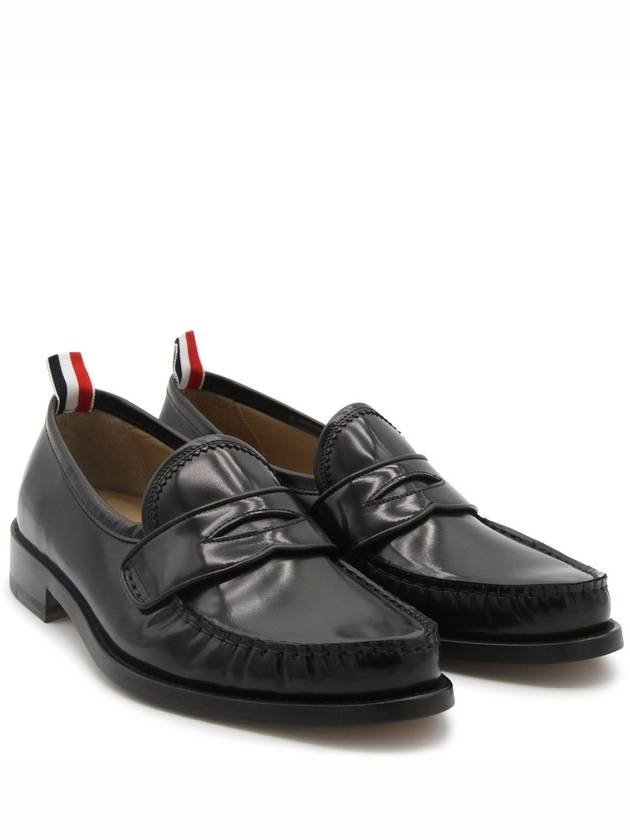 Pleated Leather Penny Loafers Black - THOM BROWNE - BALAAN 3