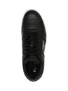 Downtown Triangle Logo Leather Low Top Sneakers Black - PRADA - BALAAN 4