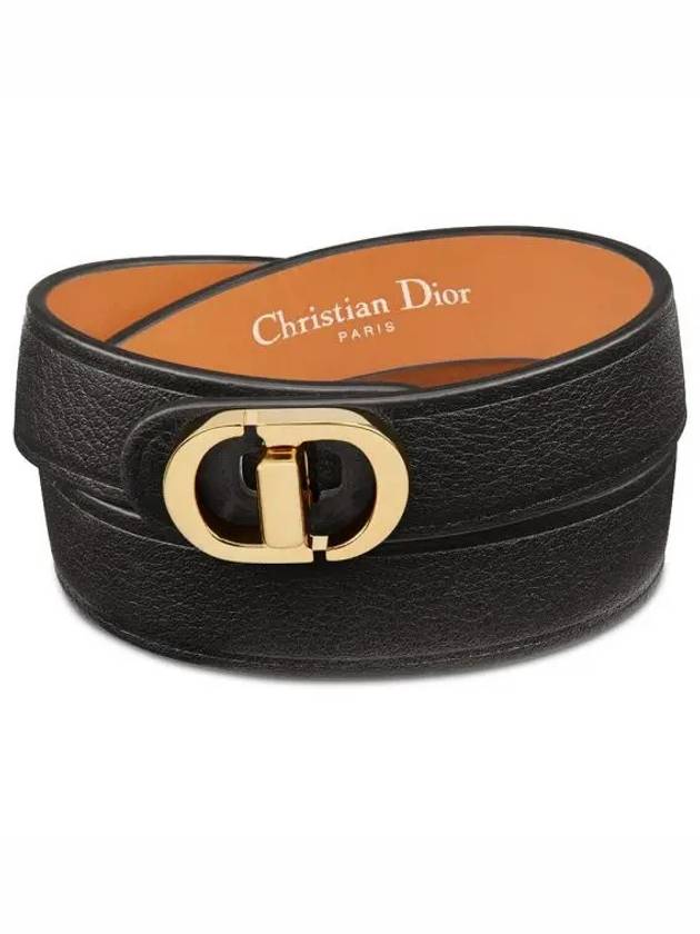 30 Montaigne Leather Bracelet Black - DIOR - BALAAN 2