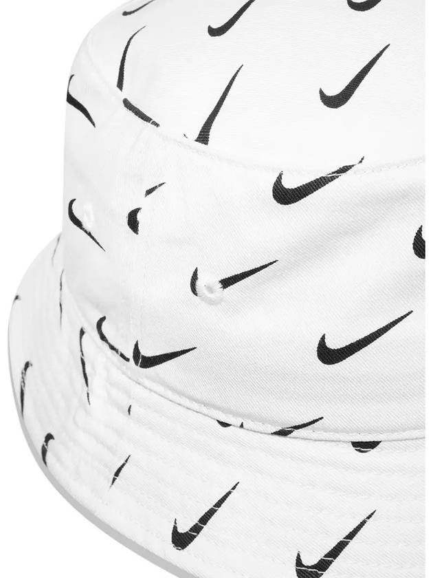 Little Kids Swoosh Print Bucket Hat White A2973 - NIKE - BALAAN 3