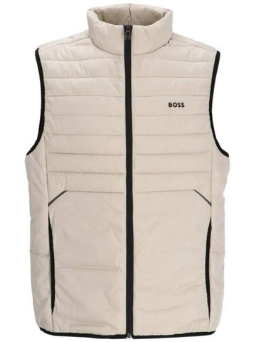 Regular Fit Water-Repellent Fabric Padded Vest Light Beige - HUGO BOSS - BALAAN 1